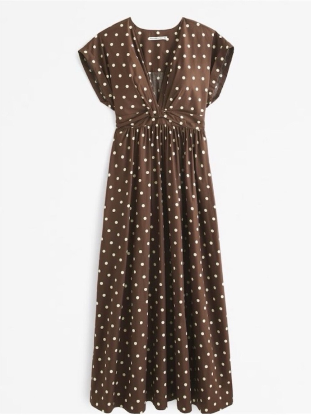 Abercrombie Polka Dot V-Neck Maxi Dress in Brown!